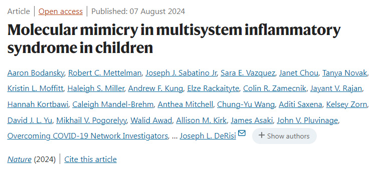 兒童多系統(tǒng)炎癥綜合征的分子模擬 兒童多系統(tǒng)炎癥綜合征的分子模擬
