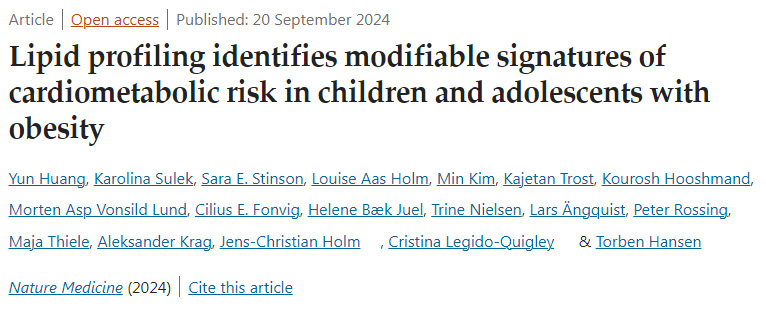 脂質(zhì)分析確定了肥胖兒童和青少年心臟代謝風(fēng)險的可改變特征
脂質(zhì)分析確定了肥胖兒童和青少年心臟代謝風(fēng)險的可改變特征