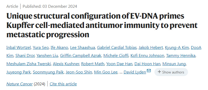 EV-DNA的獨(dú)特結(jié)構(gòu)配置啟動(dòng)庫(kù)普弗細(xì)胞介導(dǎo)的抗腫瘤免疫，以防止轉(zhuǎn)移進(jìn)展