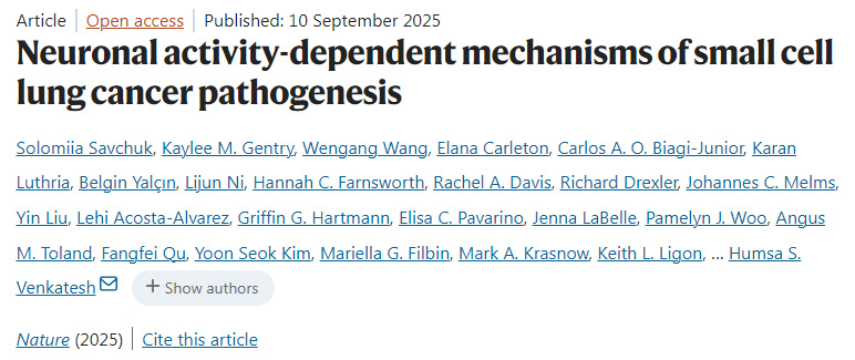 神經(jīng)元活動依賴性的小細胞肺癌發(fā)病機制 神經(jīng)元活動依賴性的小細胞肺癌發(fā)病機制