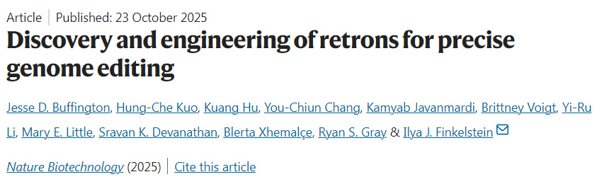 用于精準(zhǔn)基因組編輯的逆轉(zhuǎn)錄子的發(fā)現(xiàn)與改造