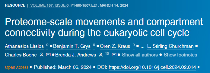 真核細胞周期中蛋白質(zhì)組規(guī)模的運動和隔室連接 真核細胞周期中蛋白質(zhì)組規(guī)模的運動和隔室連接