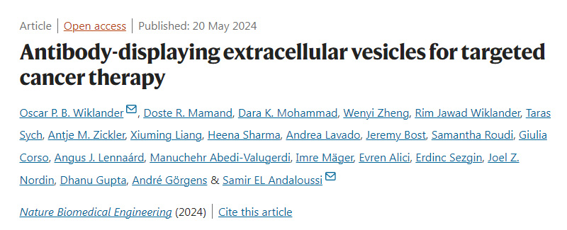 抗體擴(kuò)散細(xì)胞外小泡用于癌癥靶向治療 抗體擴(kuò)散細(xì)胞外小泡用于癌癥靶向治療