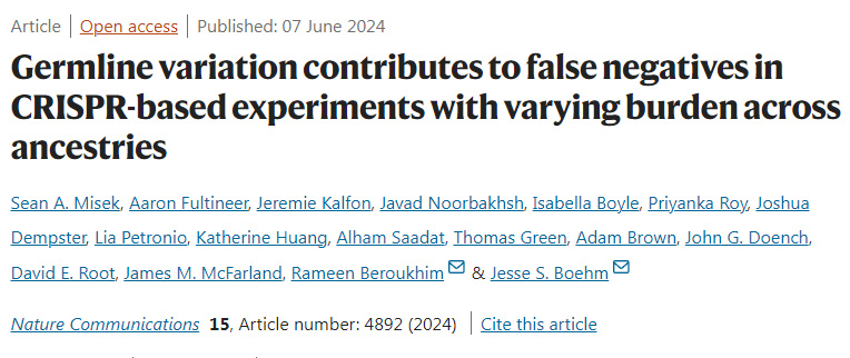 種系變異導(dǎo)致基于CRISPR的實(shí)驗(yàn)中的假陰性