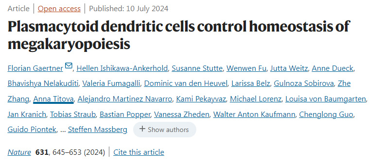 漿細(xì)胞樣樹突狀細(xì)胞控制巨核生成的穩(wěn)態(tài) 漿細(xì)胞樣樹突狀細(xì)胞控制巨核生成的穩(wěn)態(tài)