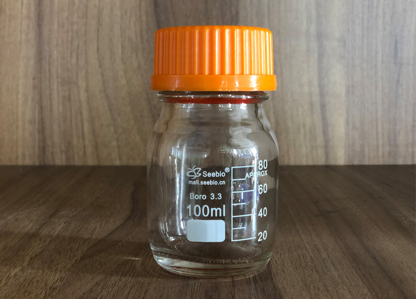 黃蓋試劑瓶，透明，100ml